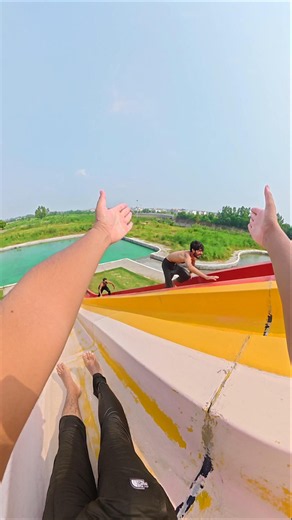 Leg Grab Ambush & High-Speed Water Park Escape! ⚡ #Shorts #WaterSlide