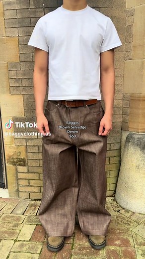 Baggys Brown Selvedge Denim - $60