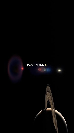 Planet J1407B 🪐, largely known for its rings that span over 120,000,000km in diameter! #space #universe #education #fact #astronomy