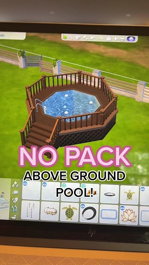 NOCC BASEGAME Above Ground Pool Tutorial! #sims4 #simstok #sims4nocc #sims4build #sims4tutorial