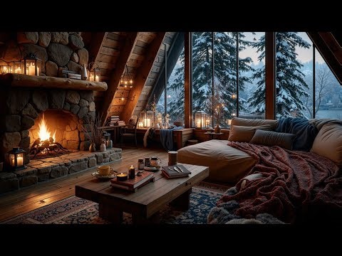 Peaceful Guitar Music ~ Cozy Cabin Ambience for Study & Sleep