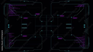 Sci-Fi Computer Interface with Animated Circuitry, Running Code, and Network Workload Data