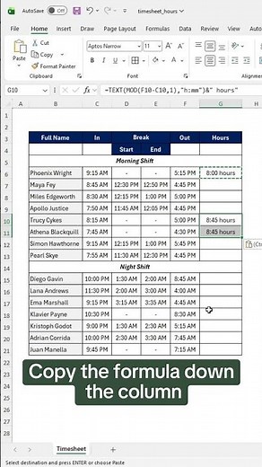 How to automatically calculate working hours in Excel. 🤯