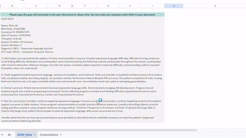 Speech Therapy SOAP Note Generator SLP Progress Documentation Spreadsheet Daily Session Workflow Goals Interventions Insurance Friendly Slps - Etsy
