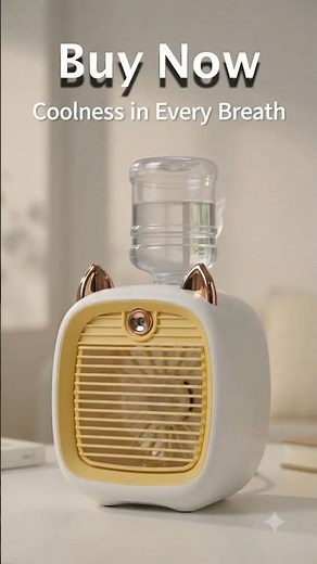 Drumstone Mist Breeze Fan: 250ml Water Spray, Compact Air Cooler for Personal Space #tech