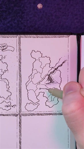 Drawing Timelapse | Fantasy Volcano Territory Map | #mapmaking #timelapse