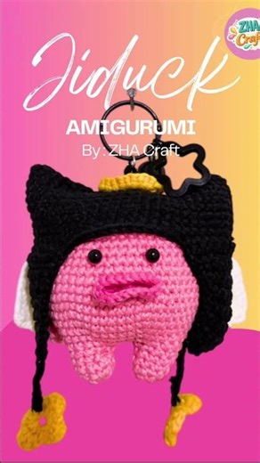 Crochet Patterns Amigurumi Jiduck #crochet #amigurumi #merajut #gantungankunci #keychain