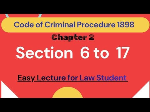 Section 6 to 17 CrPC | Chapter 2 _ Constitution of Criminal Courts | Code of Criminal Procedure 1898