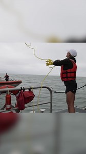 Can she do it? Throwing heaving lines with U. S. Coast Guard Station Cape May 🪢 Full episode on YouTube 📍 The Sport Fishing Championship | Gale Force Twins