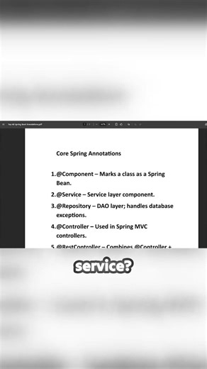 @Component vs @Service | Spring Boot Interview (40 Sec)