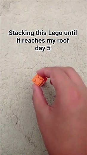 stacking a 2x2 Lego until it reaches my roof day 5