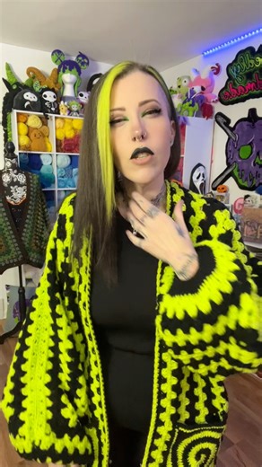 Feeling a little SHEGO 🖤💚 #crochet #smallbusiness #wickedlyhandmade #fiberart #cardigan #crochetcardigan #crochetsweater #slowfashion #cottagecore #handmadeclothing #sustainablefashion #festivalfashion #fairycore #grunge #goblincore #rainbow #healing #vibes #boho #hippie #70sfashion #shego #shegocosplay #kimpossible | Wickedly Handmade