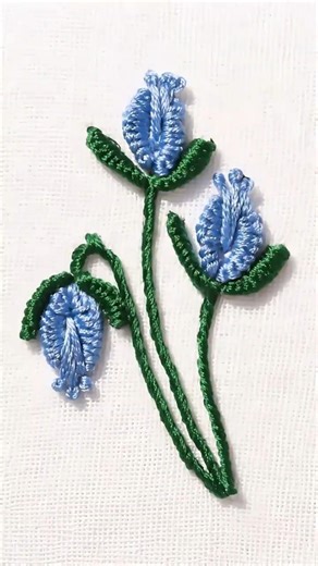 💙 Simple Blue Flower Embroidery | Easy Hand Stitch #shorts #viral #trending #youtubeshorts