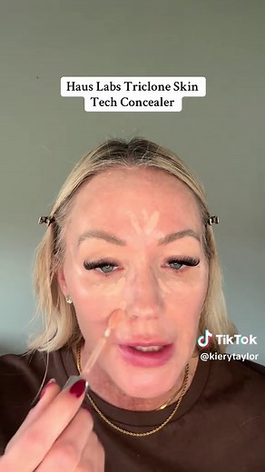 Haus Labs Triclone Skin Tech Concealer with arnica. It has anti inflammatory with the formented arnica. #haus #hauslabsfoundation #hauslabsconcealer #bkbrushes #concealerhack