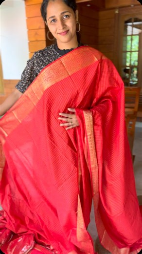 SHADES by Sridurga | The Finest Handpicked Boutique | Tradition Check Saree in Bright RED Shade Price: 1499 (Free Shipping across Kerala, other states 60 rs shipping charge) Material: Viscose... | Instagram