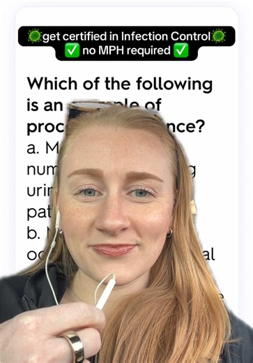 get certified in Infection Control with these study questions — drop your answer in the comments! ⬇️ come back tomorrow and we’ll review the answer and rationale. review questions are from the APIC CIC Certification Companion, I cannot recommend this text enough while studying for the CIC exam. Available on APIC.org #InfectionPrevention #InfectionControl #CIC #studywithme