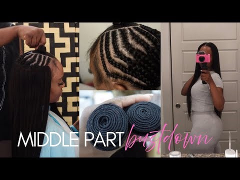 Bussdown Middle Part Sew-In 💕 | Watch Me Get It Installed | HAIR VLOG