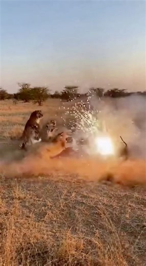 These Lions Had No Idea This Boar Would Bring FIREWORKS