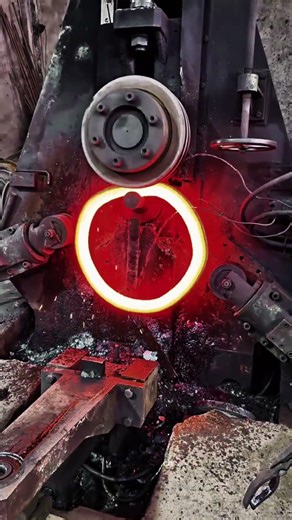 Hot Steel Ring Forging Process Shaping Heated Metal Ring
