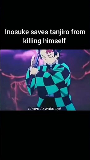 Inosuke Saves tanjiro from killing himself 🙂#demonslayer