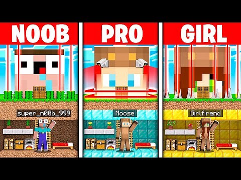 NOOB vs PRO vs GIRL FRIEND IMPOSSIBLE MINECRAFT BASE BATTLE! (Build Challenge)