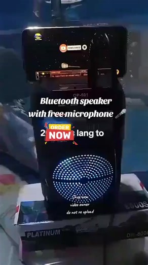 Bluetooth speaker with free microphone#fyp #bluetoothspeaker #freemic #karaoke #speaker