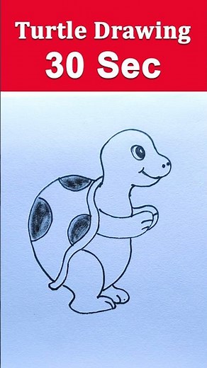 Cute Turtle Drawing 🐢 | Easy Turtle Drawing for Beginners #shorts #ytshorts #drawing