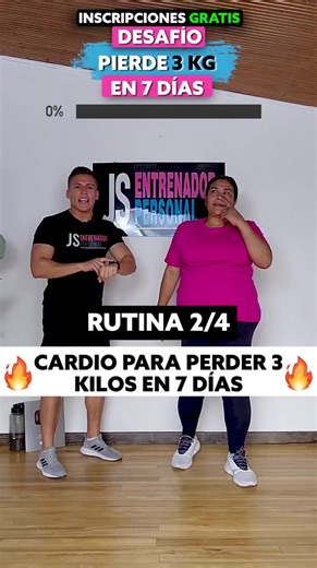 🔥 7 DÍAS Quema GRASA Abdominal 3 EJERCICIOS Poderosos | CARDIO Principiantes | RUTINA BAJA PESO Segunda Rutina DESAFIO Pierde 3 Kilos | JS entrenador personal