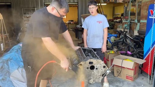 Josh Dillon on Instagram: "Getting rust out of a 70-year-old engine block. #sleeperdude #hemi #rust #junkyard"