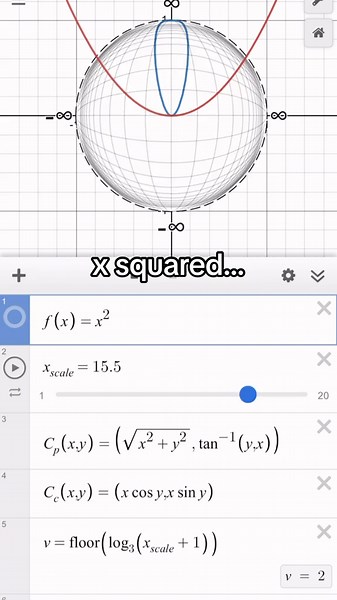 Plotting Infinity in Desmos for Spherical Graphs