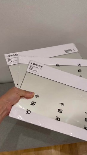16 espejos LONSÅS de IKEA, tablero, listones y pintura! ¡Un espejo industrial por menos de 30€!Tutorial completo en YouTube #ikeahacks #diymirror