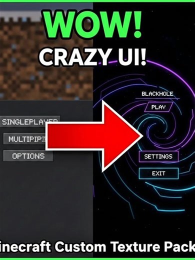 Minecraft New Blackhole Menu UI | Custom Texture Pack"#Minecraft #TexturePack #GamingEdit