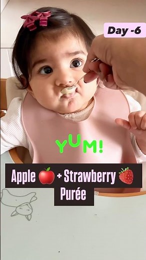 🍎🍓Apple Strawberry Puree for 6 Month Old Baby | How to make baby food at home #shorts #shortvideo