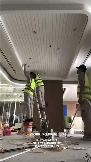 Translucent stretch ceiling installation