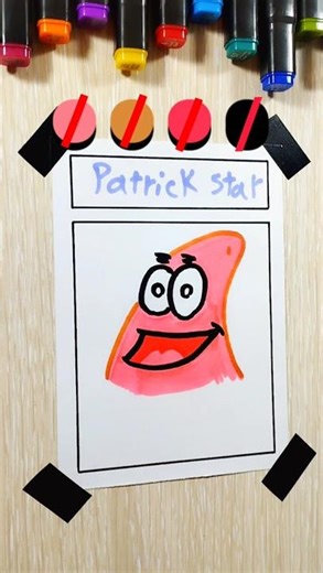 Drawing Patrick (in 60 sec)#art #drawing #draw #kids #kid