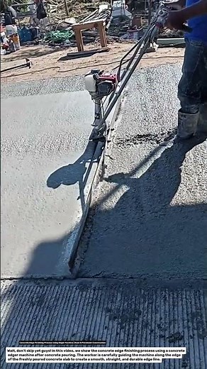 Concrete Edge Finishing Process Using Edger Machine | Road & Pavement Construction.