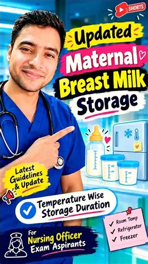 🚨Updated Breast Milk Storage Guidelines 2026 🍼| NORCET Nursing Officer