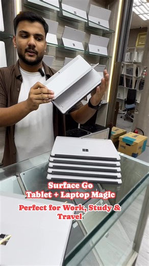 • Microsoft Surface Go 1 tablet-laptop 2-in-1 device • Intel Pentium processor for reliable everyday performance • 8GB RAM for smooth multitasking • 128GB SSD storage for fast boot and quick file access • Touchscreen display for easy navigation and productivity • Lightweight and portable Surface device for travel and daily use • Ideal for work, online classes, browsing, and entertainment • Sleek silver design with premium Microsoft build quality • Supports detachable Surface keyboard • Perfect c