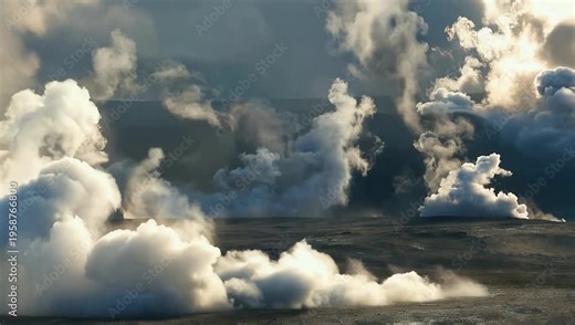 Realistic 4K ground fog and smoke texture animation designed as abstract motion cloud for video compositing and atmospheric overlays—best used with the "screen" blending mode editing