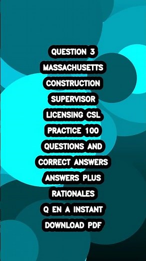 Massachusetts CSL Construction Supervisor Licensing Exam 2026 🔨🔥 100 Practice Questions Answer ✅