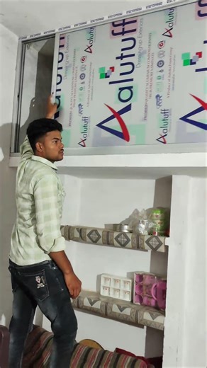 Aluminium Sliding Window For Storage Area Door Acp Work Installation #india #shorts #reels #sliding