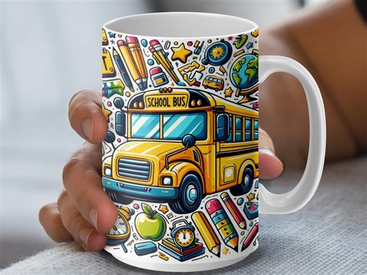 School Bus PNG Digital File, School Clip Art, Teacher Resources, Educational Graphics, School Design, Download for 11oz & 15oz Mug Wrap - Etsy