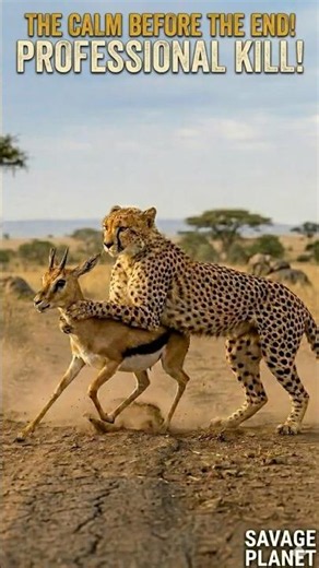 The Calmness of the Cheetah No Escape! #cheetah #gazelle #wildlife #survival #nature #animals