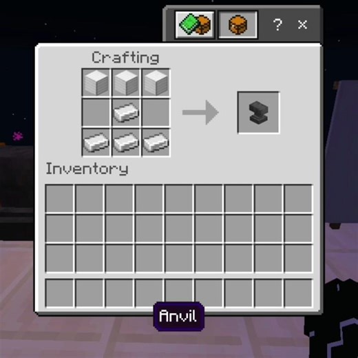 how to make a anvil in minecraft bedrock