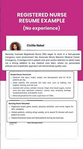 New grad registered nurse resume example.