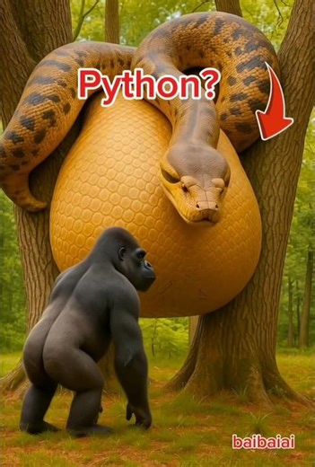 What's inside the belly of a big python? #animals #ai #viralvideo #python #shorts