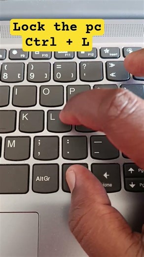 Ctrl + L Lock PC #keyboard #computer #shortcutkeys #windows