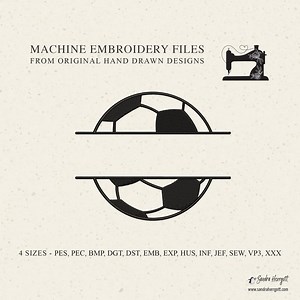 Split Soccer Ball Machine Embroidery Design Pattern File, Sport Lover Football Kid Child Nursery Baby Birthday Boy Fill Stitch Pes 4 Sizes - Etsy