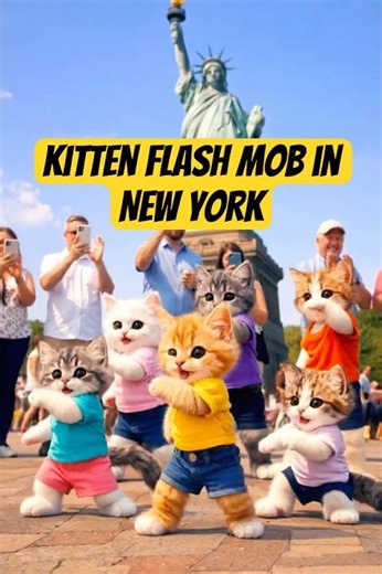 Kittens flash mob at New York #dudidudidam #cat #kitten #puppy #newyork #america