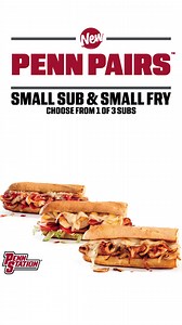 Get 1 of 3 Small Subs and a Small Fresh-Cut Fry for Only $7.99! Valid In-store, In-App, and Online. https://orders.penn-station.com/ | Penn Station East Coast Subs | Facebook